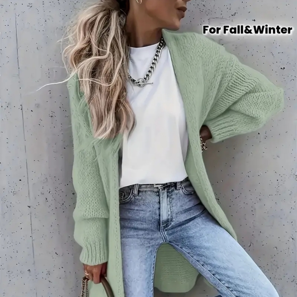 Mint Green Women's Sweater, Knee Length. Free Earrings With Every Order!